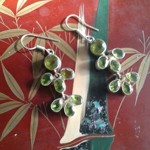 Handmade solid sterling & Peridot earrings